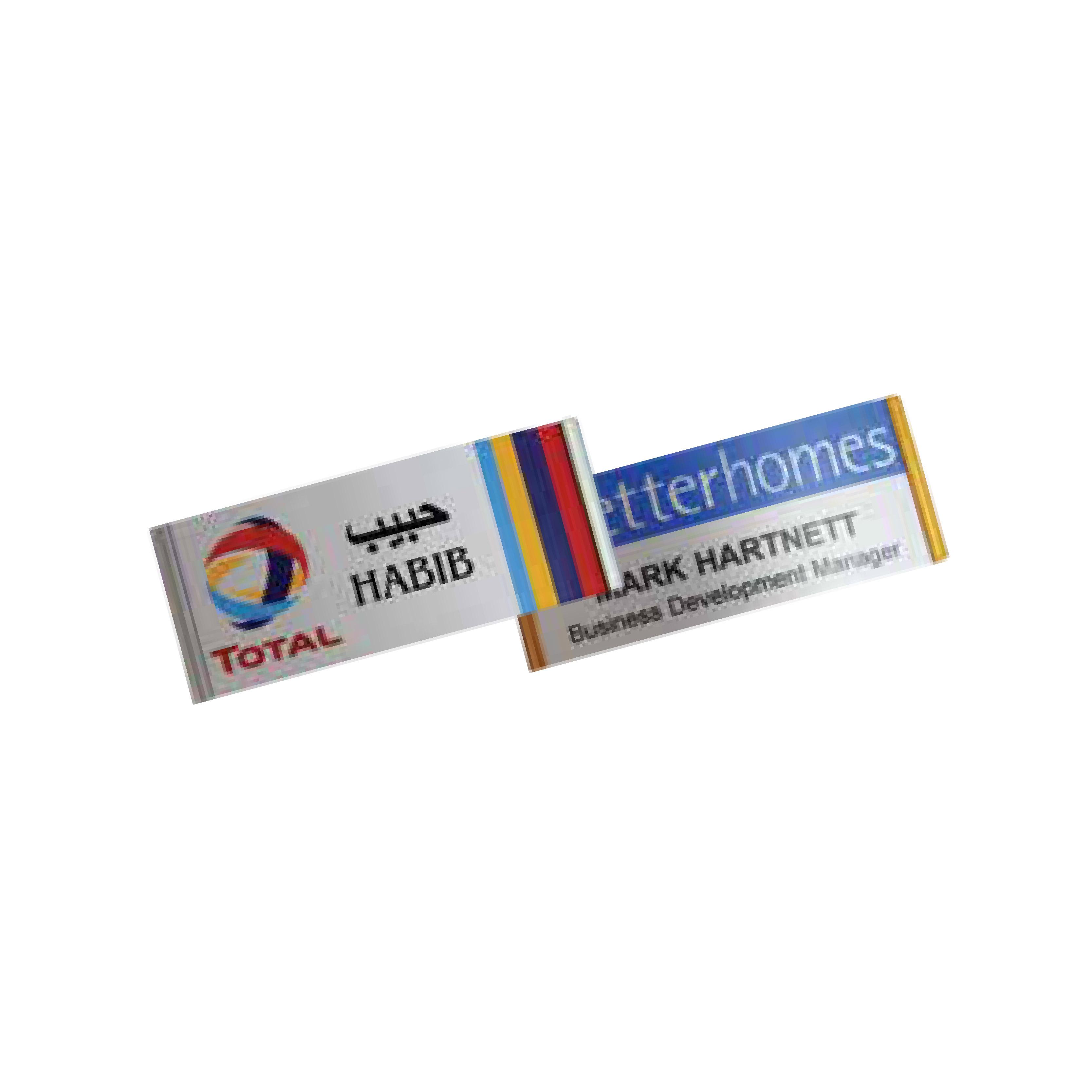 Insert Plastic Badge with Magnet Size 65 x 30 mm With Logo